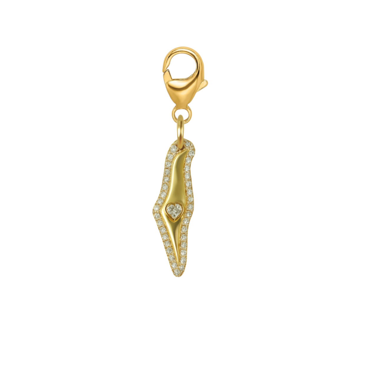 Attachable Israel Heart Map charm