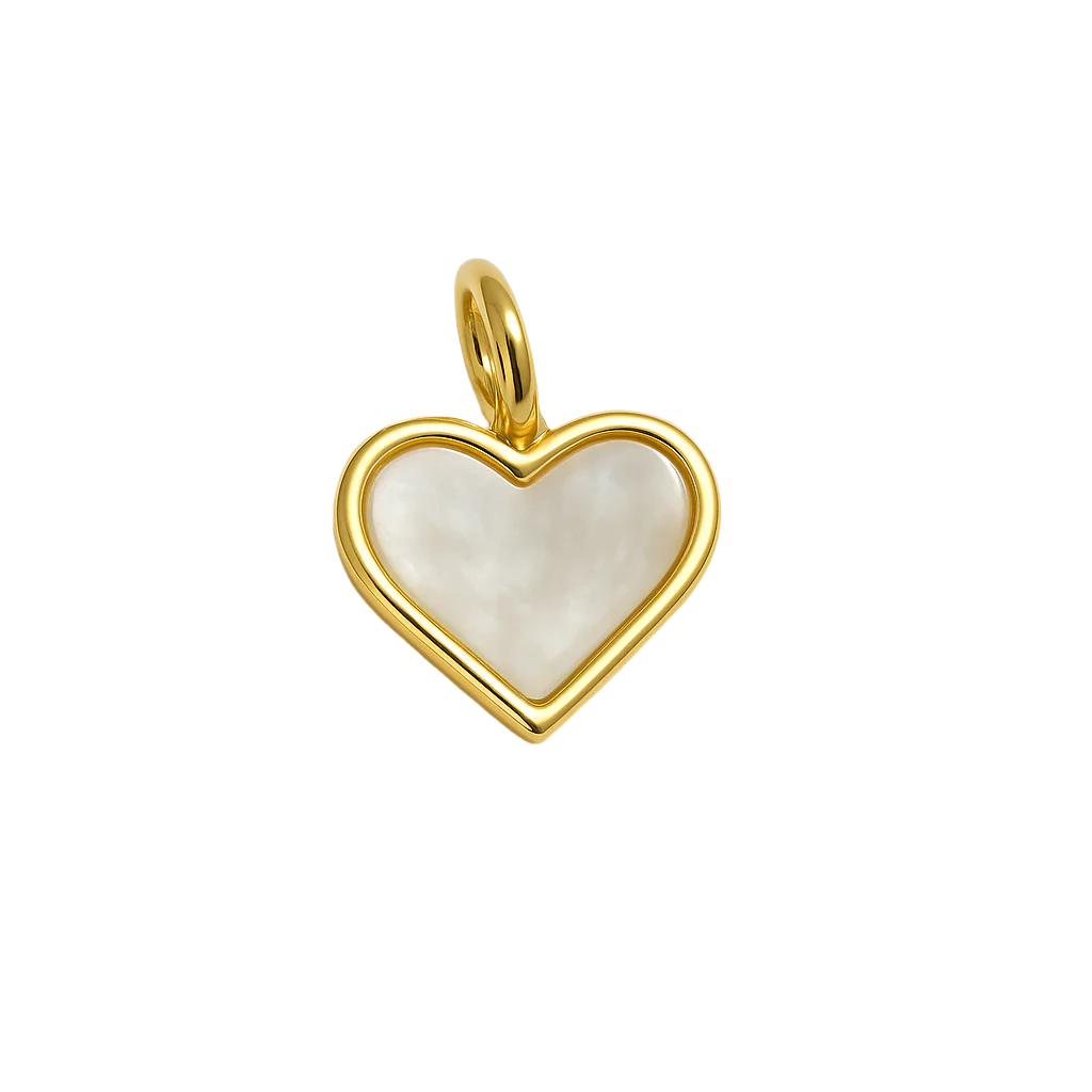 White Pearl Heart Charm