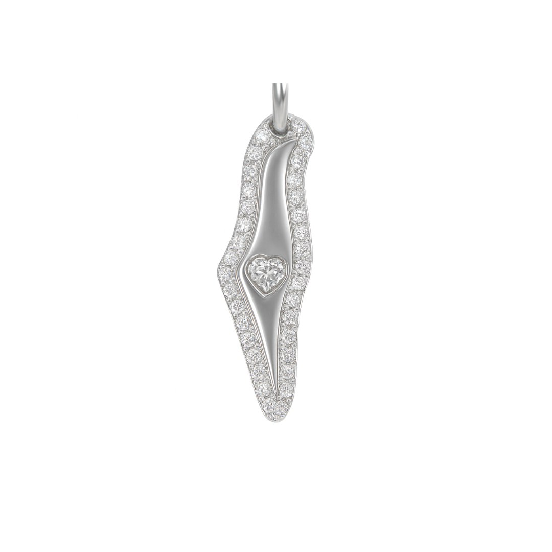 Israel Heart Map charm
