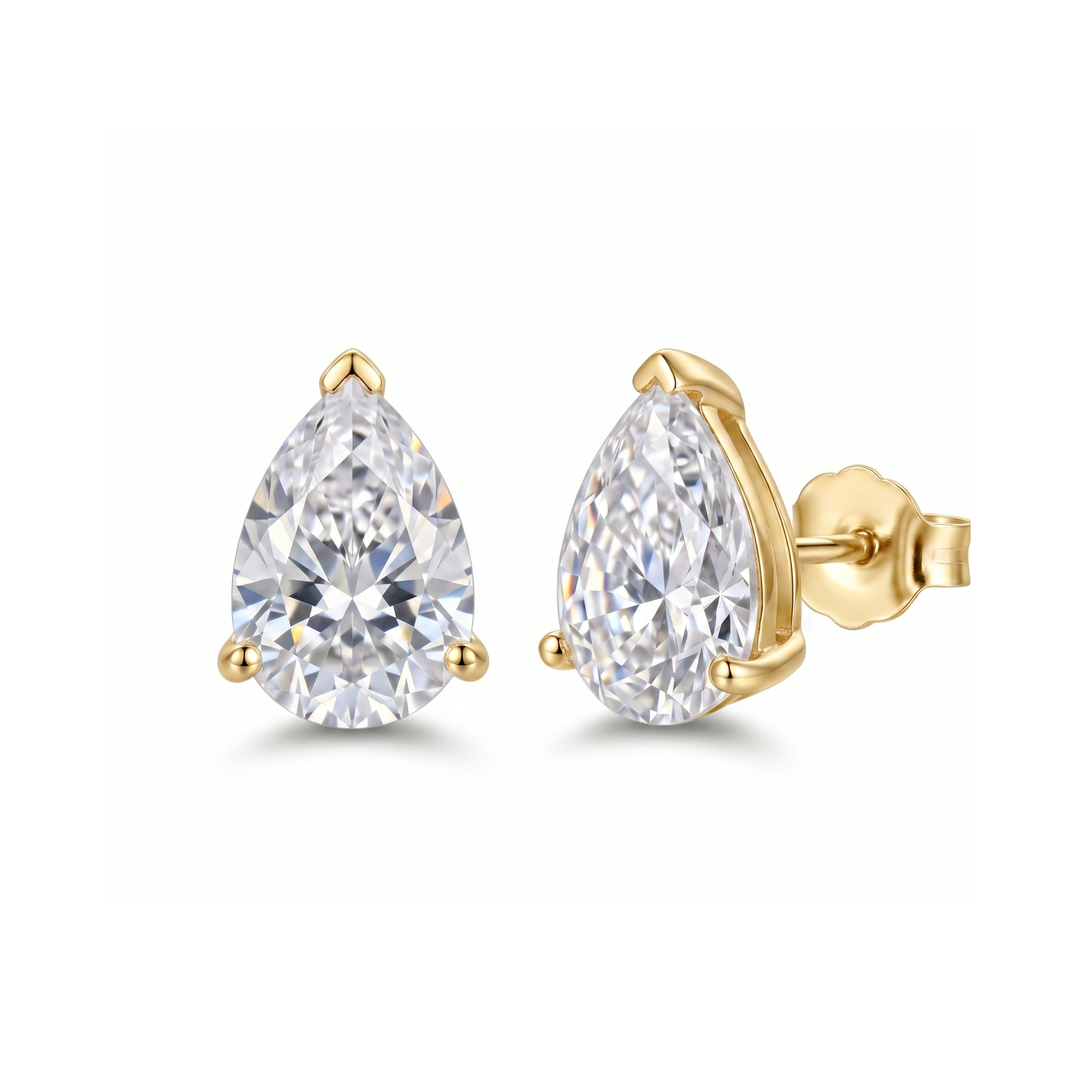Pear Diamond Stud Earrings