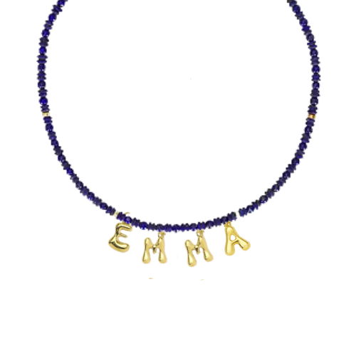 Custom Bubble Name Beaded Necklace