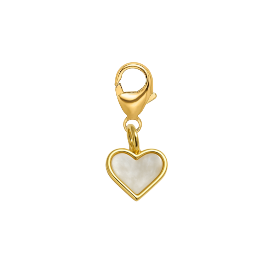 Attachable White Pearl Heart Charm