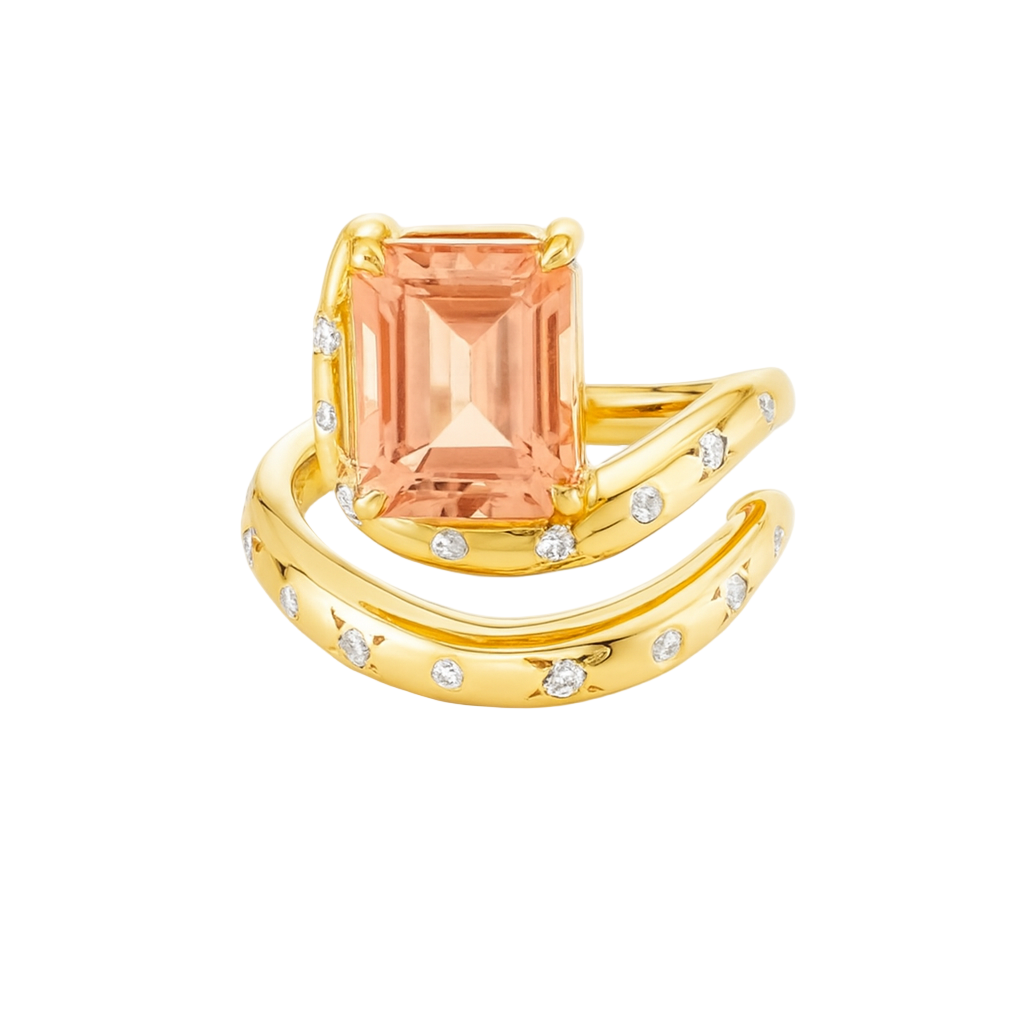 Rosé Emerald Adjustable Ring