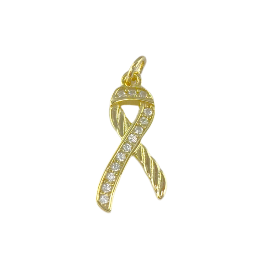 Gold Ribbon Charm