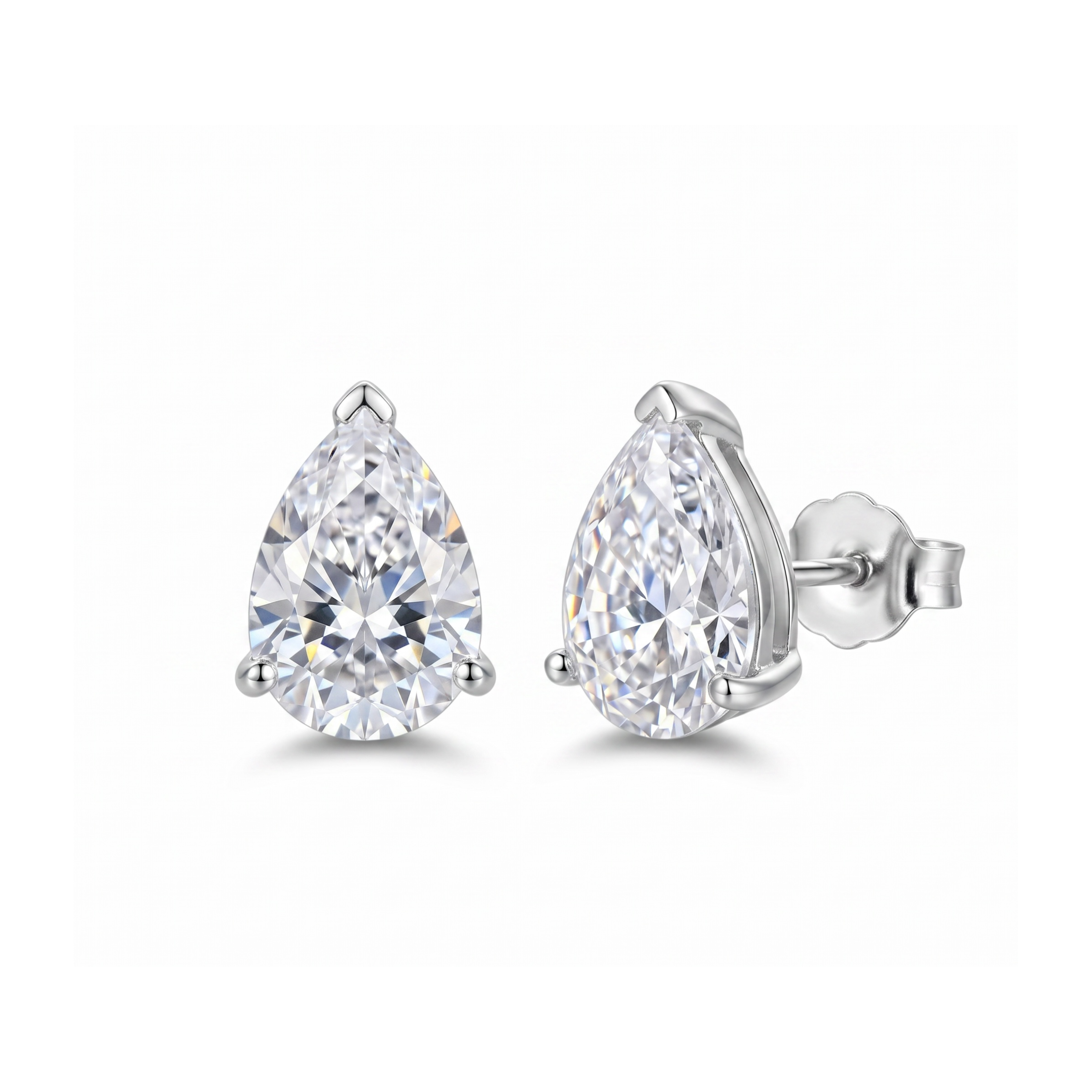 Pear Diamond Stud Earrings