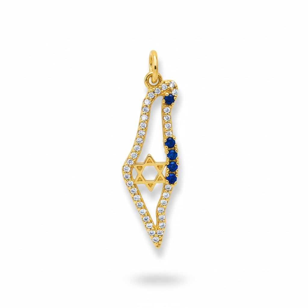 Israel Crystal Map Charm