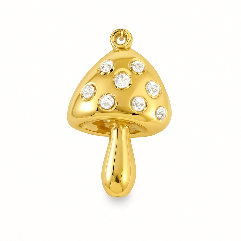 Gold Mushroom Charm