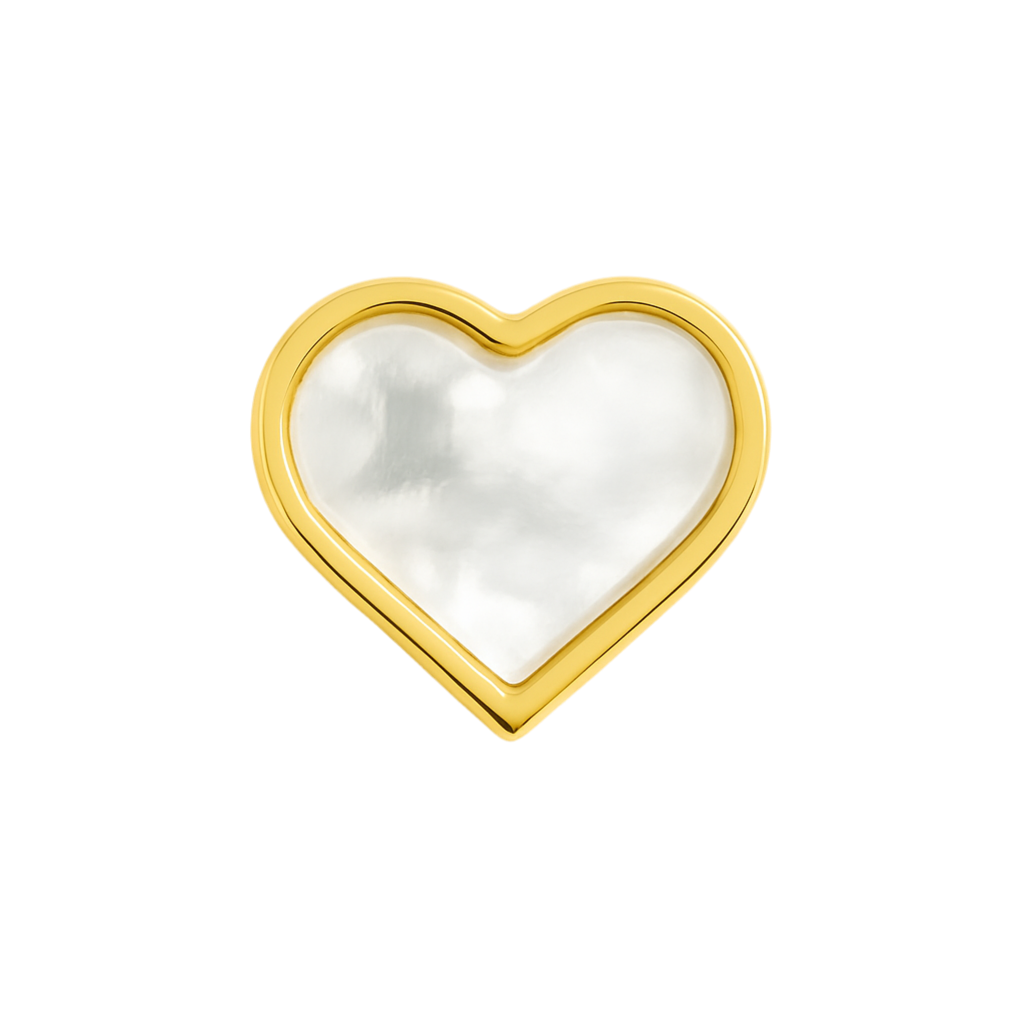 White Pearl Heart Charm