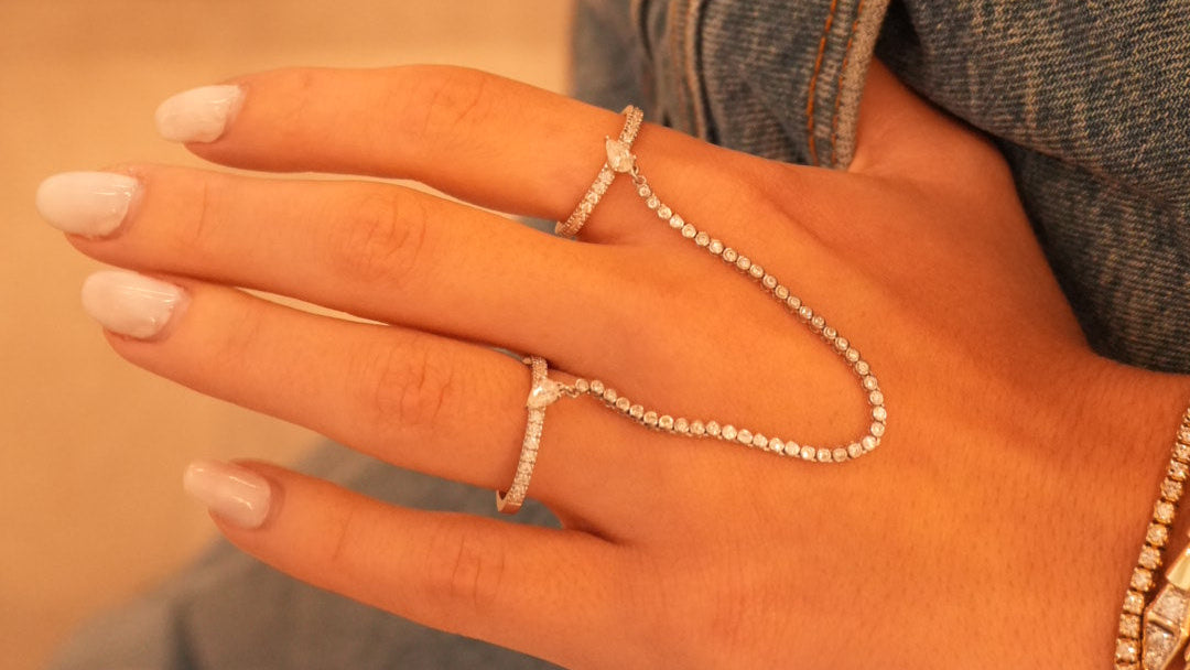 Two-band Full Moissanite ring