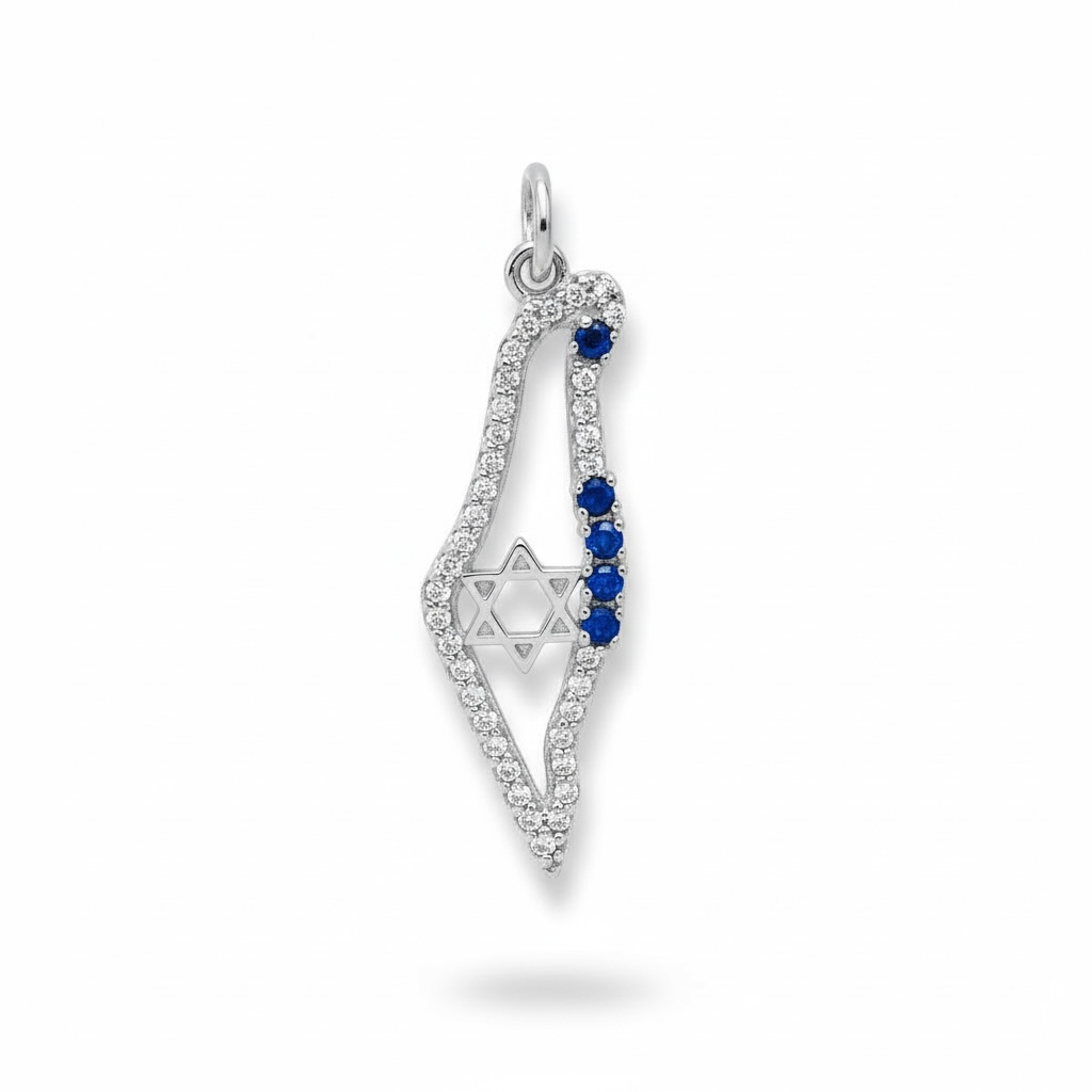 Israel Crystal Map Charm
