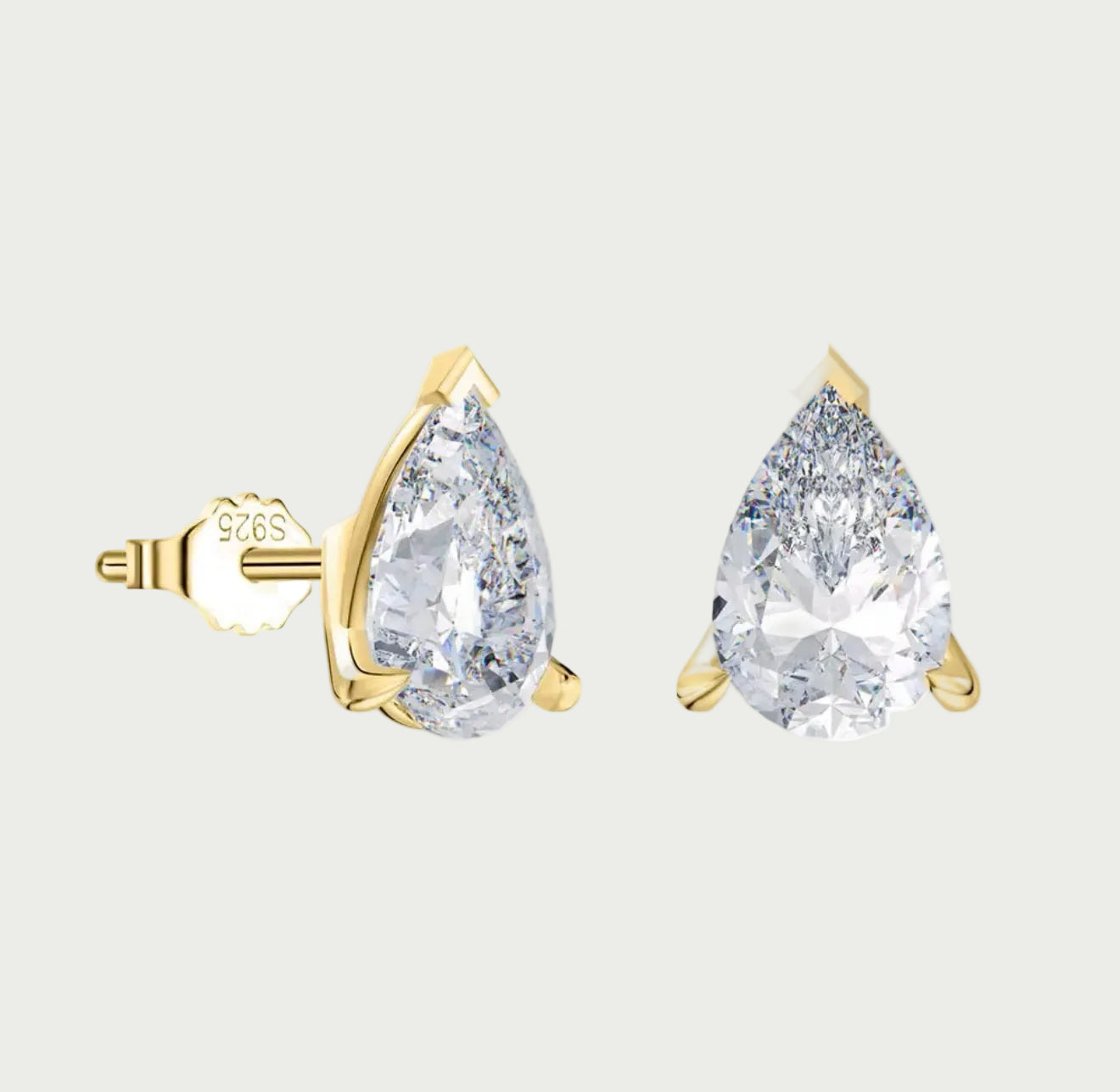 Pear Diamond Stud Earrings