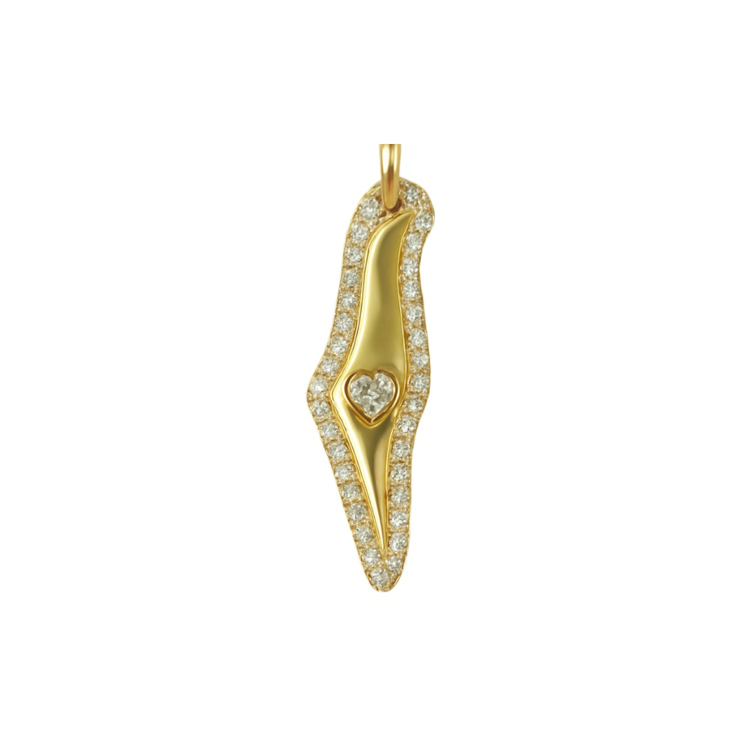 Israel Heart Map charm