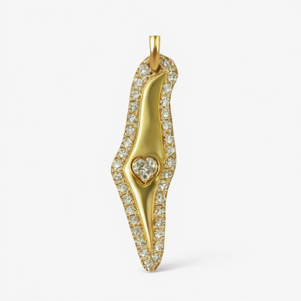 Israel Heart Map charm