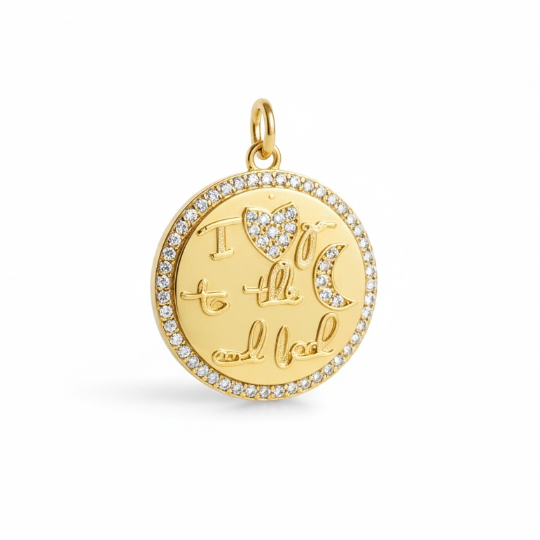 “ILY to the moon&back” Charm