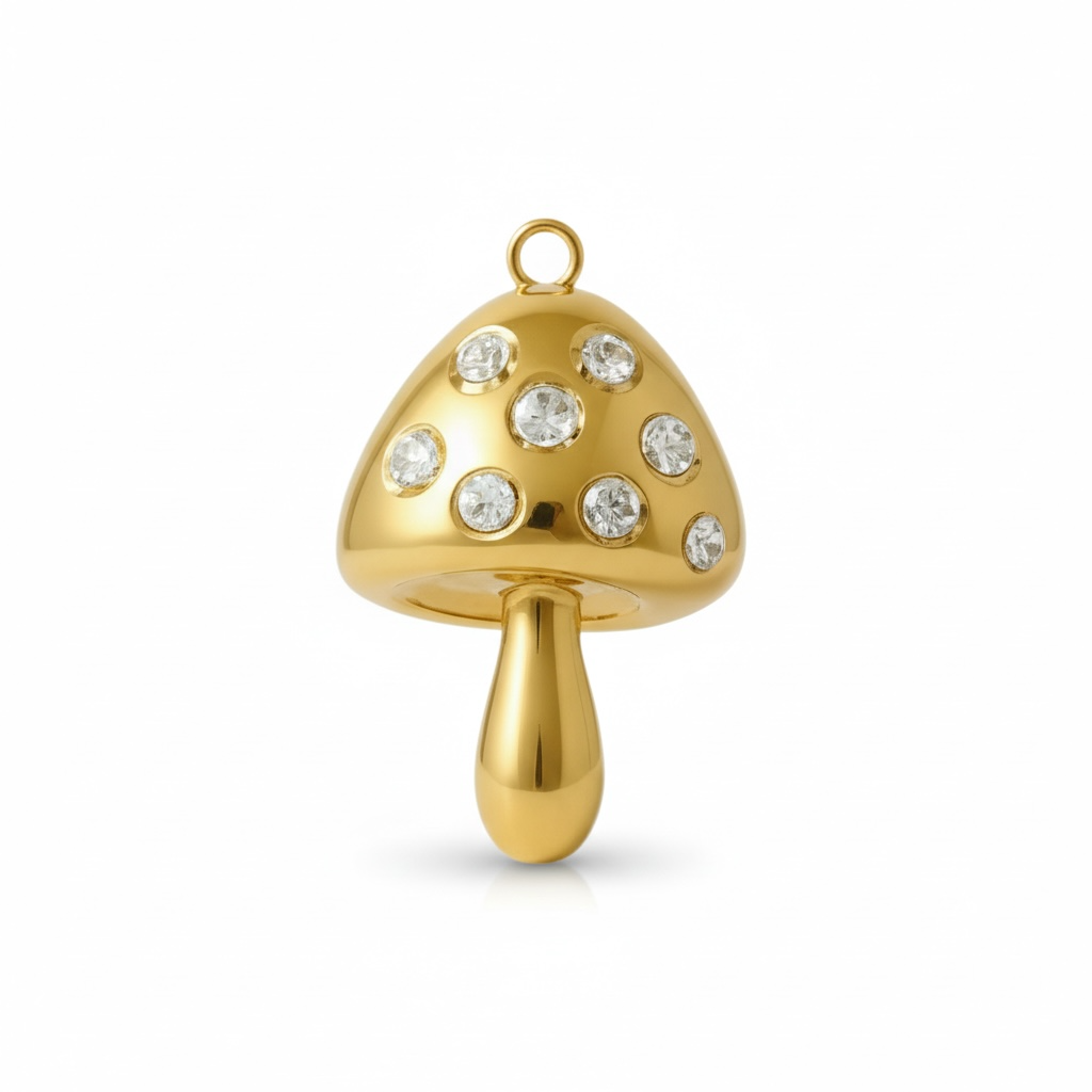 Gold Mushroom Charm