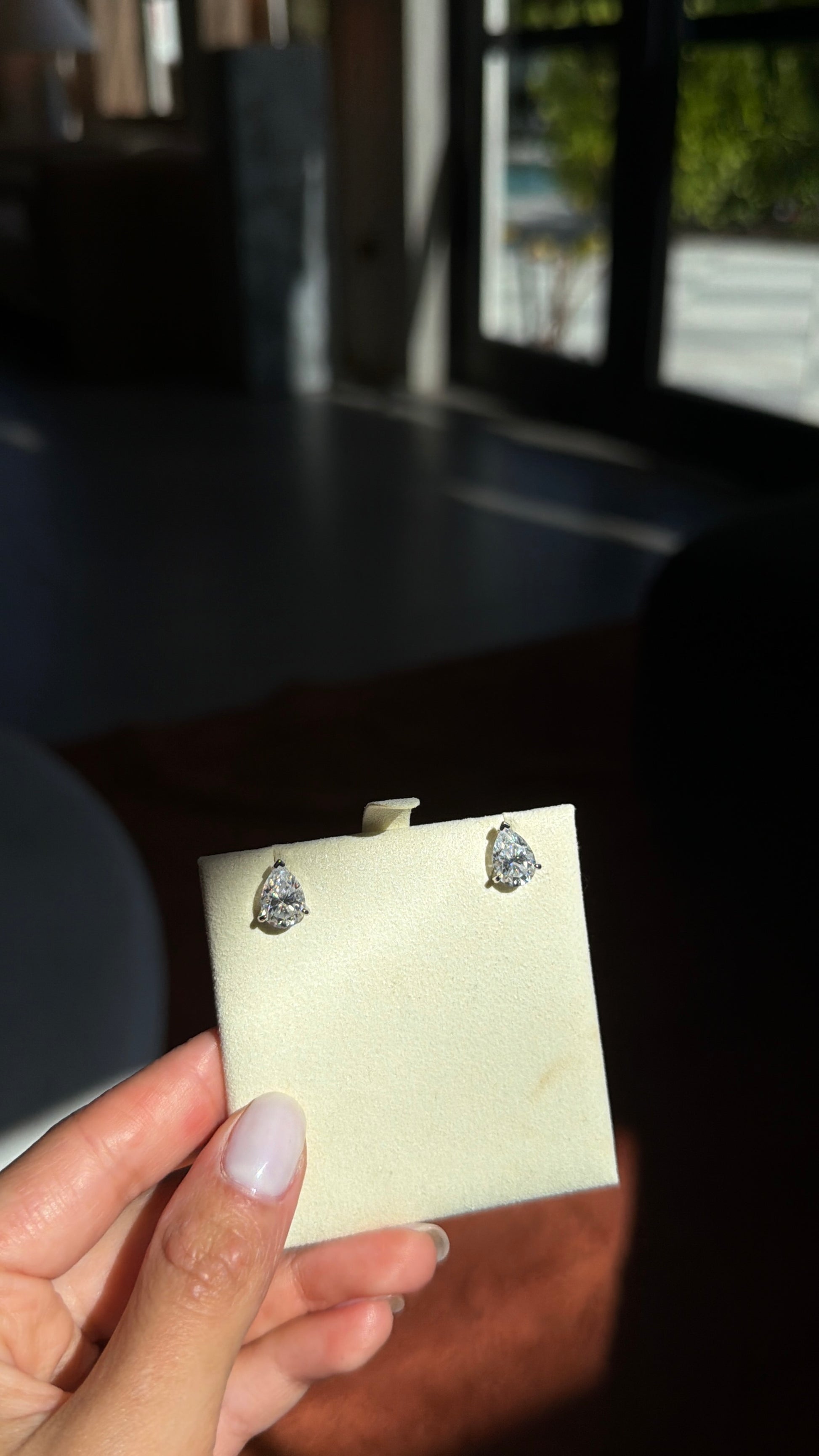 Pear Diamond Stud Earrings