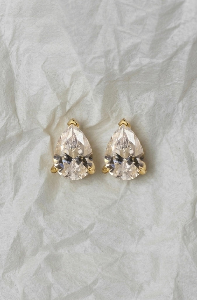 Pear Diamond Stud Earrings
