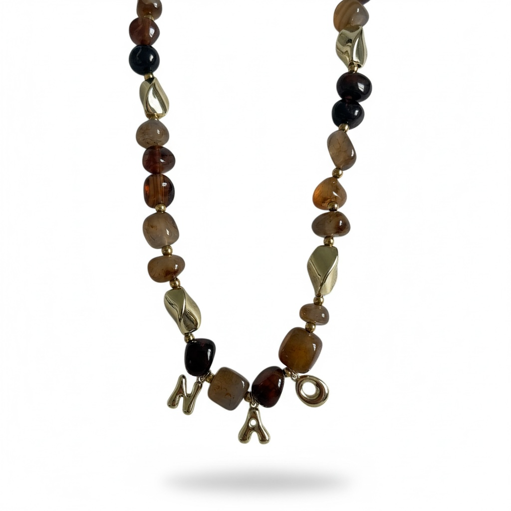 Golden Aura Bubble Name Necklace