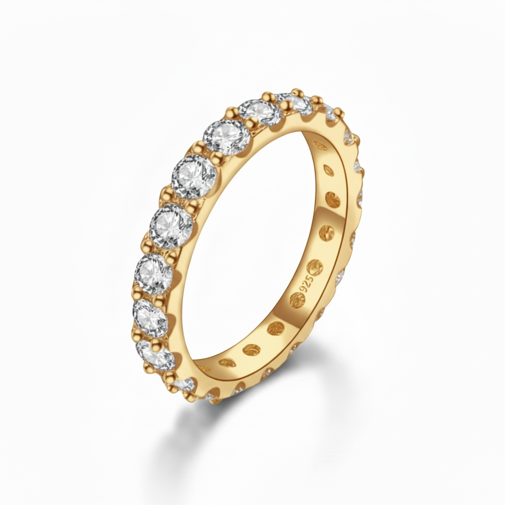 Round Brilliant Cut Tennis Eternity Band Ring