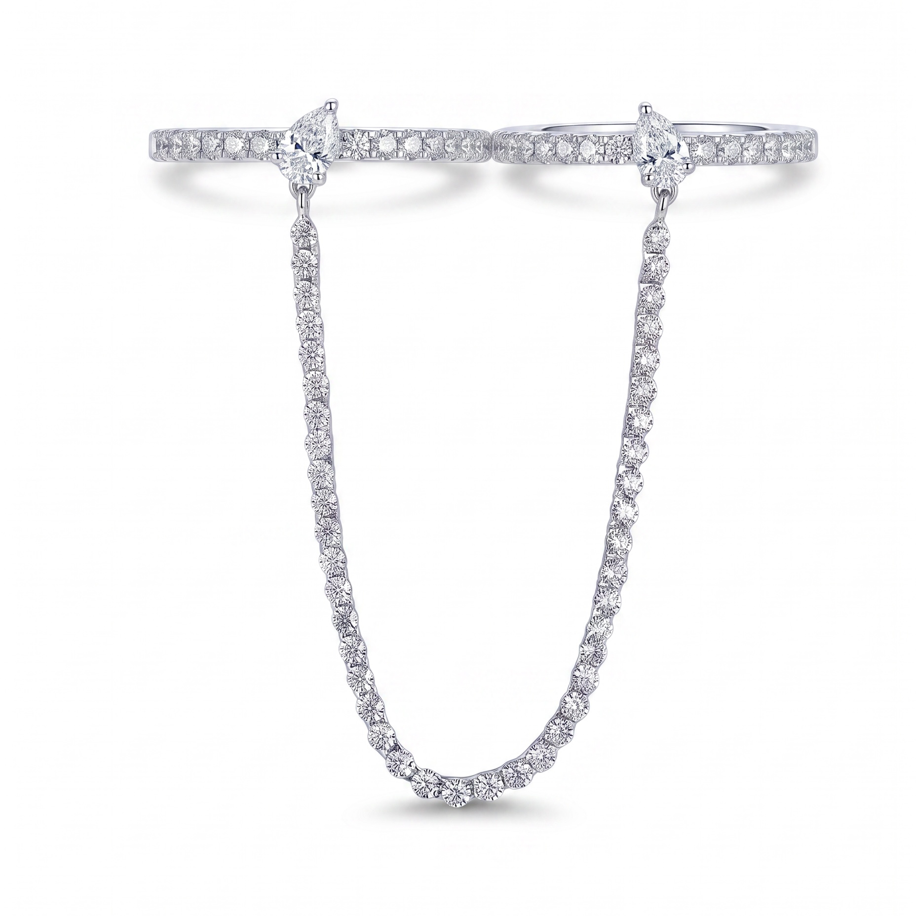 Two-band Full Moissanite ring