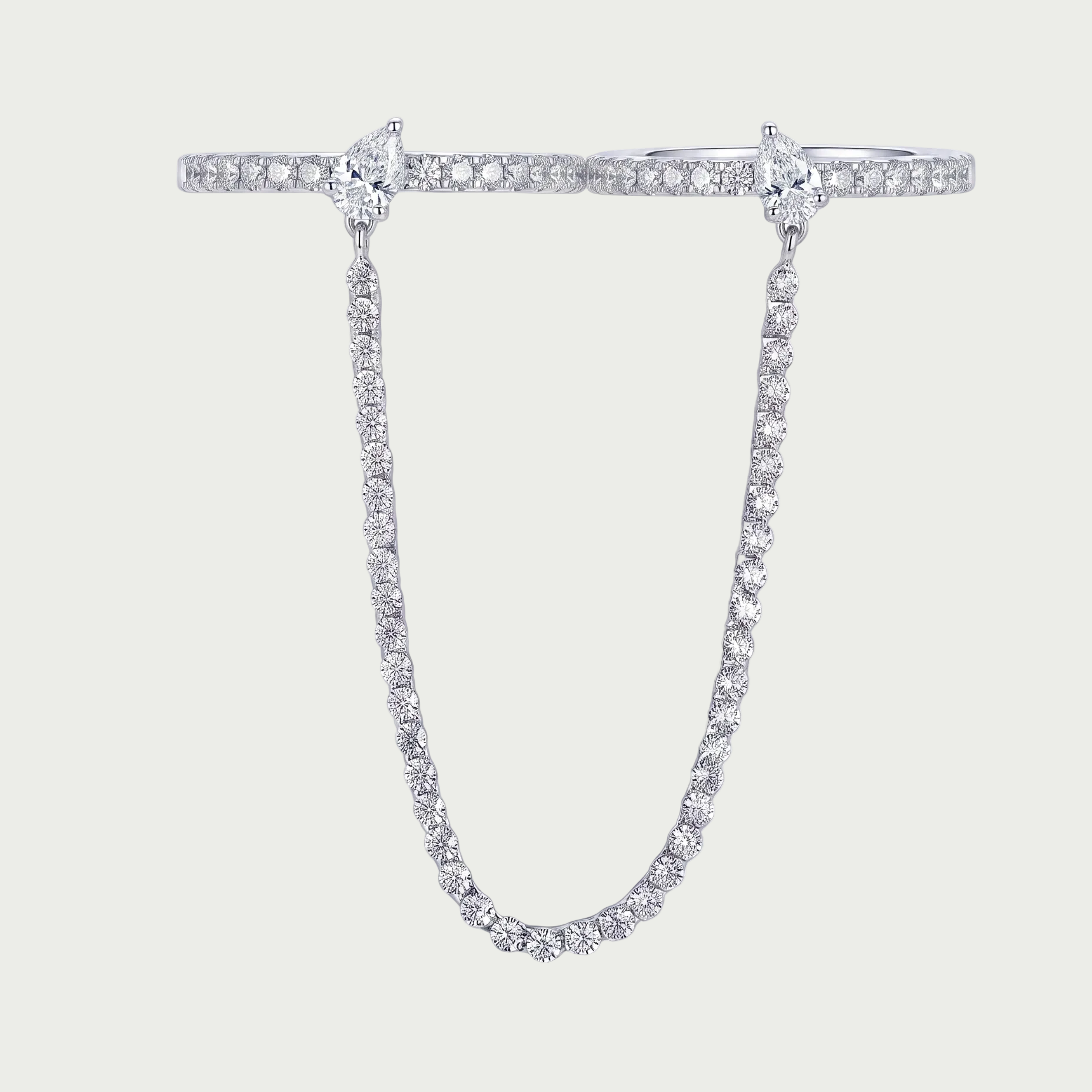 Two-band Full Moissanite ring