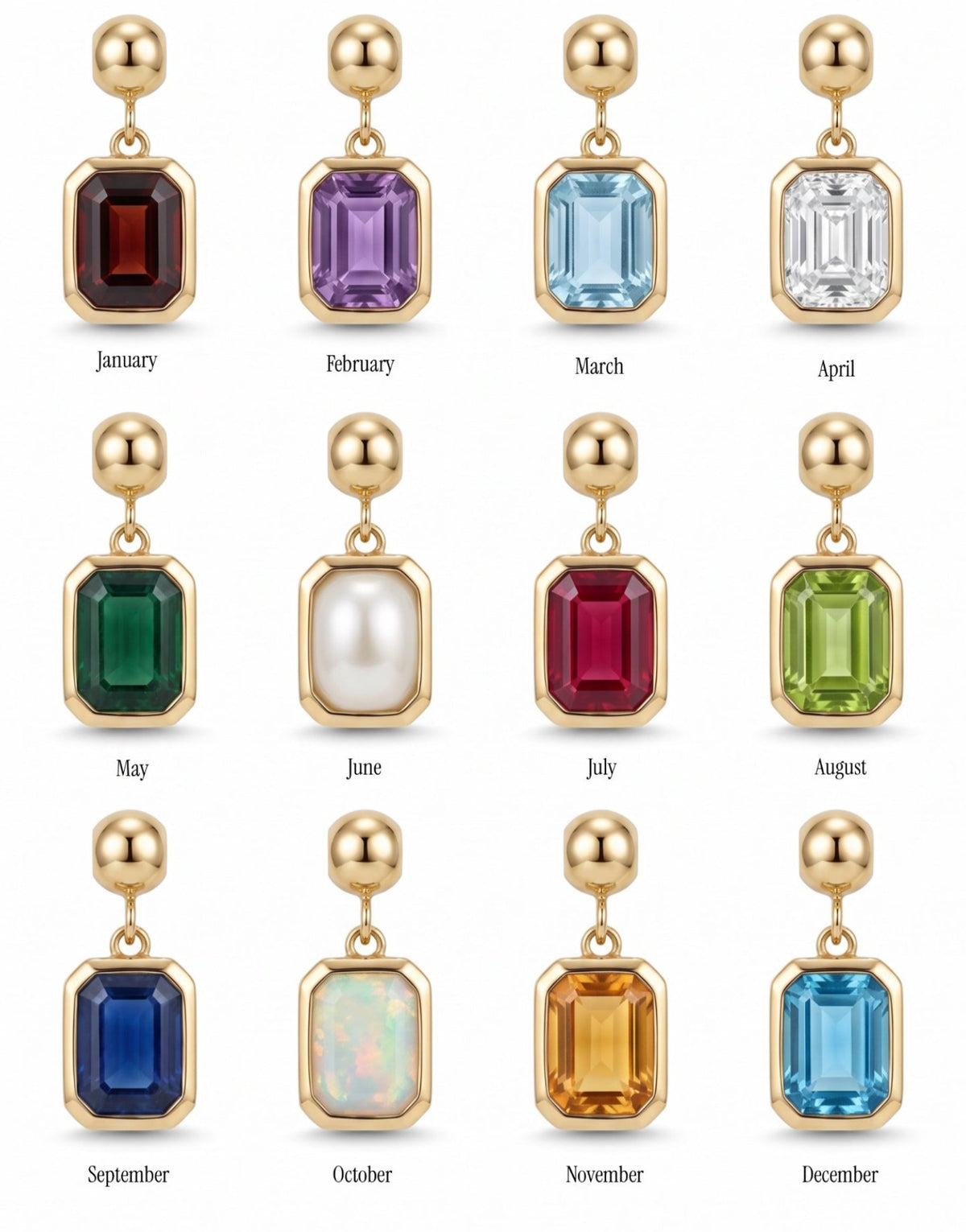 Birthstone charms